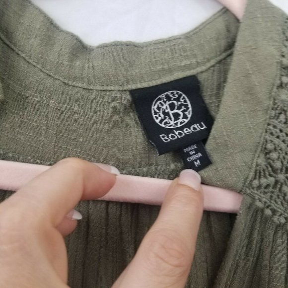 Bobeau Womens Size Medium High Low Hem Gauzy Tunic - Picture 2 of 6